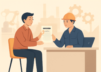 Gambar ilustrasi melamar pekerjaan di pabrik