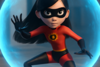 Violet Parr menggunakan kekuatan perisai energi di The Incredibles